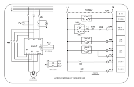 CMC-T型軟起動(dòng)器典型應(yīng)用接線(xiàn)圖